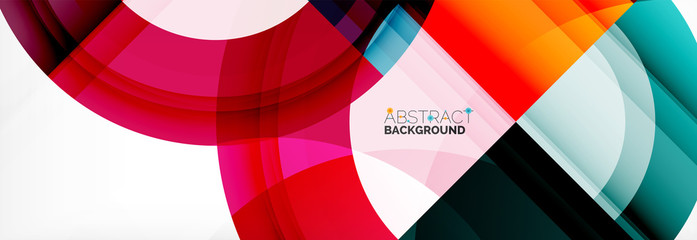 Obraz premium Round shapes, triangles and circles. Modern abstract background