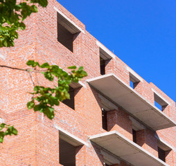 modern apartment building during construction