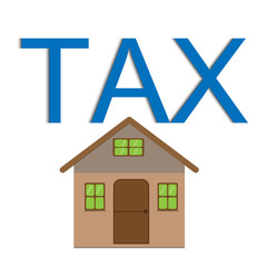 Fototapeta premium Property housing And Tax Vector illustration concept home law investment money. 