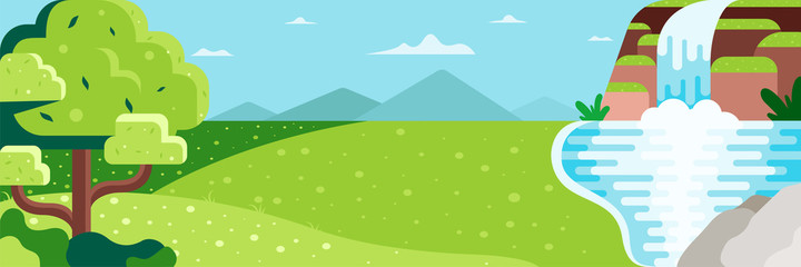 Naklejka premium Free Vector Landscape Background Illustrations. Banner Illustrations. Wallpaper