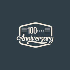 100 Years Anniversary Celebration Retro Vector Template Design Illustration