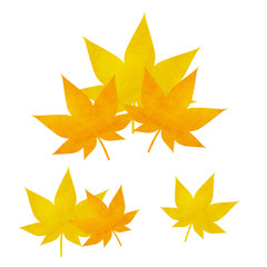 Naklejka na ściany i meble 紅葉の葉　もみじのイラスト　黄色　オレンジ Illustration of autumn leaves. leaf. Autumn leaves.