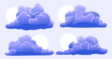 Set of cartoon clouds