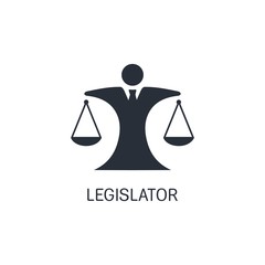 Legislator. Vector icon isolated on white background.