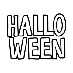 halloween word line style icon
