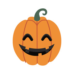 halloween pumpkin face flat style