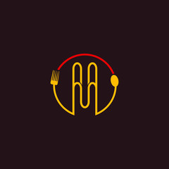 Letter MM Food Modern Icon Logo Design Template Element Vector