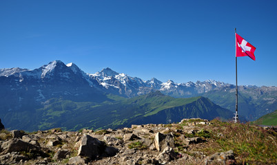Panorama auf die Berner Alpen vom Faulhorn Gipfel