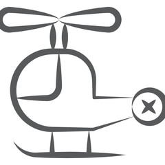 Obraz premium Medical transport helicopter icon doodle line design 
