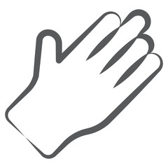 
Hand protection gloves in line icon 
