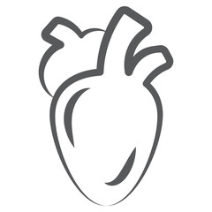 
Human organ heart icon line design 
