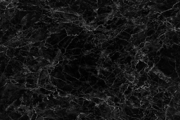 Naklejka na ściany i meble Black marble natural pattern for background, abstract natural marble black and white