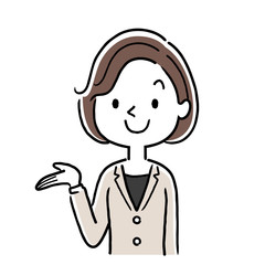 Vector illustration material: explaining, young woman, business woman