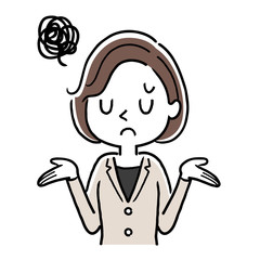 Vector illustration material: depressed woman, businesswoman