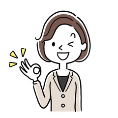 Vector, illustration, young woman