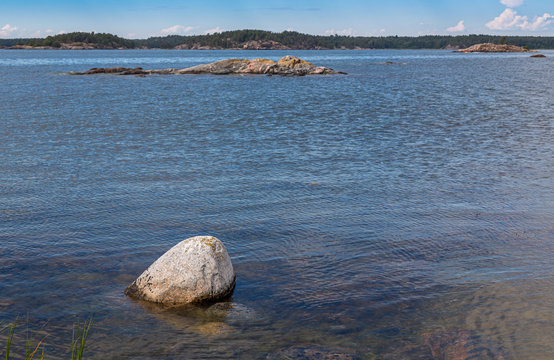 Sunny Scandinavian Bay with Calm Water