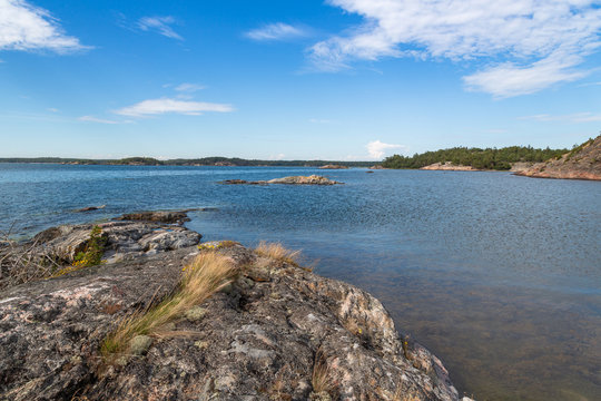 Scenic Swedish Coastline and Clear Sky