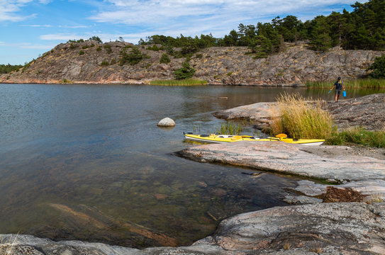Peaceful Kayak in Stockholm Archipelago Summer Bay