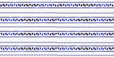 trendy stripes pattern Vector blue line hand drawn seamless