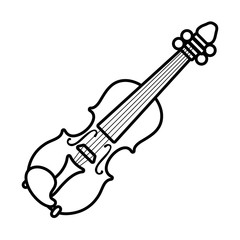 Fototapeta na wymiar fiddle string instrument line style