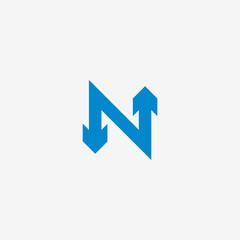 N letter with arrows . Vector design template elements for your corporate identity.