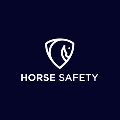 abstract horse logo. shield icon