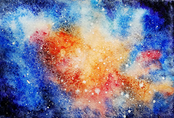 hand painted water color cosmos night sky 