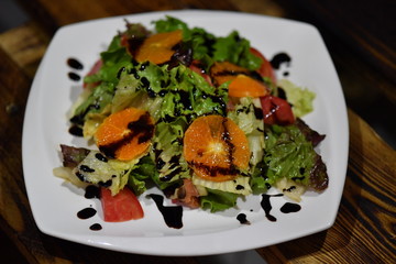 food, salad, plate, meal, dinner, dish, vegetable, appetizer, fish, cuisine, healthy, seafood, delicious, gourmet, fresh, cheese, green, restaurant, tomato, lunch, diet, white, lettuce, salmon, meat