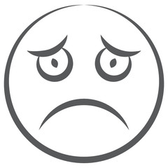 
Afraid facial expression, doodle line icon of worried emoji 

