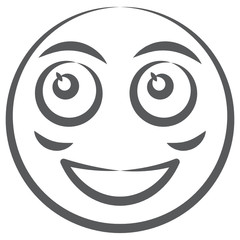 
Shy smiling phrase emotion, doodle line icon of blush emoji 
