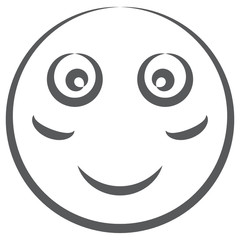 
Shy smiling phrase emotion, doodle line icon of blush emoji 

