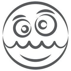 Zaby bandit phrase emoticon, doodle line icon of burglar emoji 