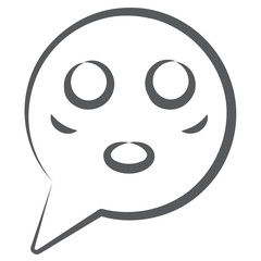 
Speech bubble emotag, doodle line icon of chat emoticon 
