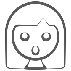 
Female avatar in doodle design, girl icon 
