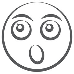 Fototapeta premium Shocking facial expression, doodle line icon of flushed emoji 
