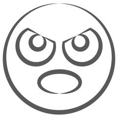 
Doodle line icon of frowning emoticon, scowling facial expression 
