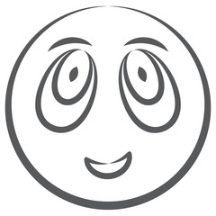 
Doodle line icon goofy eye emoji 
