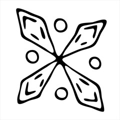 hand drawn snowflake cute winter doodle coloring book doodle style vector element