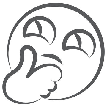 
Thinking Facial Experience, Doodle Line Icon Of Pondering Emoji 
