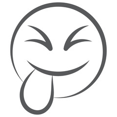 
Doodle design of tongue out emoticon for mobile apps
