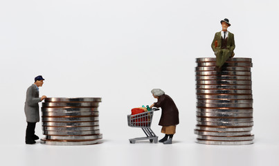 Miniature people. The concept of the underprivileged.

