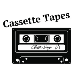 Vintage Cassette Tape vector on white