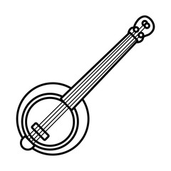 banjo string instrument line style icon