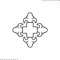 сross potent, monastery Christian symbol vector icon in outline