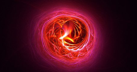 3D rendering abstract multicolor fractal light background