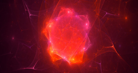 3D rendering abstract multicolor fractal light background