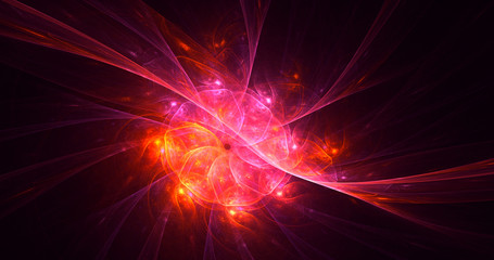 3D rendering abstract multicolor fractal light background