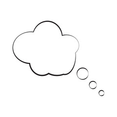 Fototapeta premium Trendy think bubble in flat style. Cloud line art. vector illustration