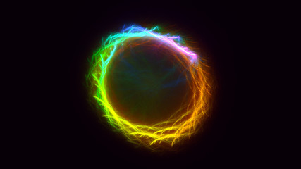 3D rendering abstract multicolor fractal light background