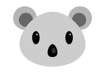 Cara de peluche de un Koala gris.